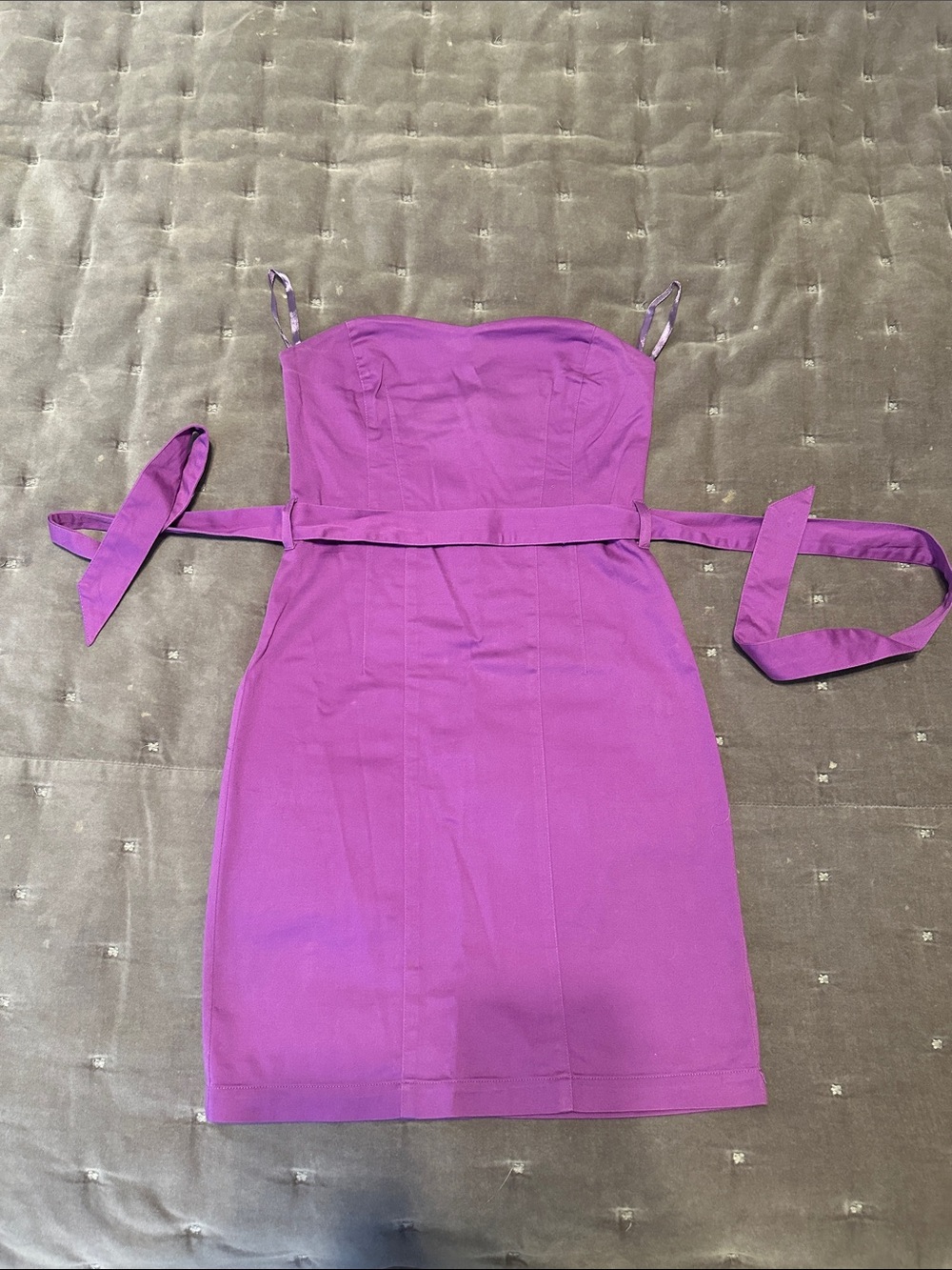 Purple Strapless Mini Dress